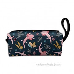 Axolotl Large Makeup Bag Adorable Travel Cosmetic Pouch Toiletry Organizer Case Gift for Women