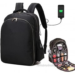 Barber Backpack Bag Hairdressing Backpack for Clippers and Supplies Barber Organizer with USB and Headphone Port Hairdresser Tool Bag