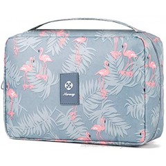 Hanging Travel Toiletry Bag Cosmetic Make up Organizer for Women and Girls Waterproof A-Flamingo