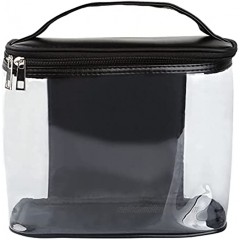 Heavy Duty Leak Proof Clear Travel Bags for Toiletries  Transparent Makeup Cosmetic Bag with Zipper and Handle Large Black