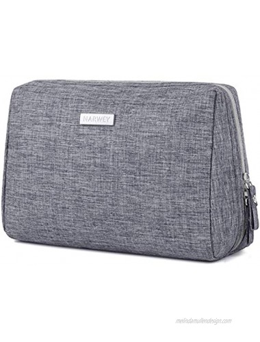 Large Makeup Bag Zipper Pouch Travel Cosmetic Organizer for Women and Girls Large Grey