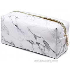 Marble Makeup Bag Travel Storage Cosmetic Bag Small Portable Pouch with Gold Zipper Pencil Case for Women Makeup Brush Bag 7.5"x3.5"x2.8"