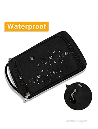 Small Makeup Bag Makeup Pouch Travel Cosmetic Organizer for Women and Girls Oxford Cloth Black