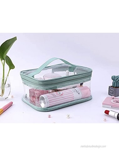 WANBAO 2 Pcs Transparent Makeup Bag Zipper Waterproof Portable Travel Storage Pouch