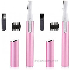 2 Pcs Eyebrow Trimmer Precision Electric Eyebrow Razor Battery-Operated Face Hair Remover for Women with Comb for Face Chin Neck Upper-Lip Peach-Fuzz