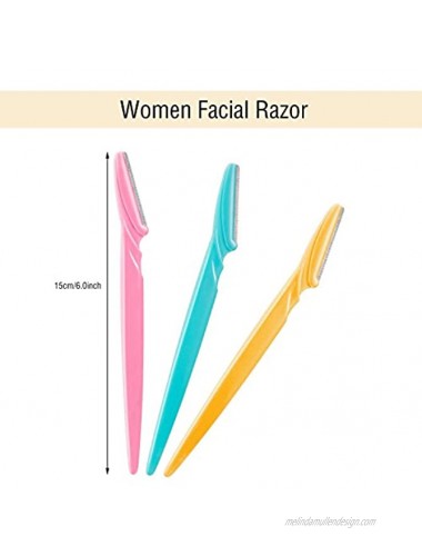 36 Pieces Eyebrow Razor Multipurpose Exfoliating Dermaplaning Tool Eyebrow Shaper Face Razor for Women Man With Precision Cover Pink Blue Yellow