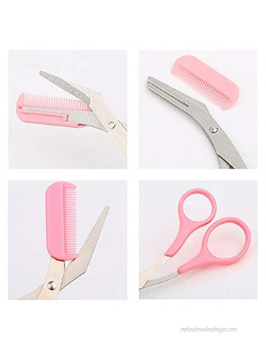60 Pcs Eyebrow Razors and 1Eyebrow Scissor pink Multipurpose Exfoliating Dermaplaning Tool Trimming Shaving Grooming Face Razor and Eyebrow Shaper For Women and Man With Precision Cover
