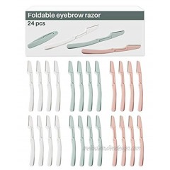 Eyebrow Razor for Women 24 Pcs Dermaplane Razor for Women Face Foldable Face Razors for Women and Men by MoHern