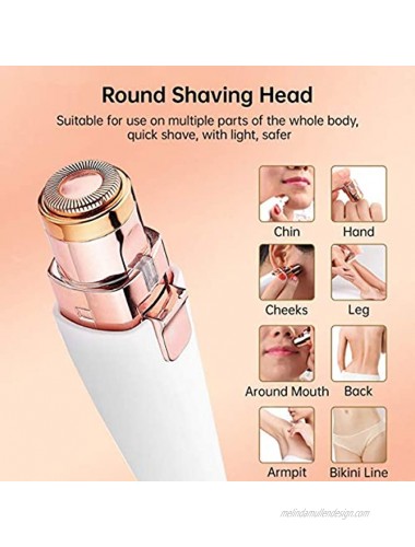Facial Hair Removal for Women Rechargeable Eyebrow Trimmer 2 in1 Painless Eyebrow Hair Remover and Eyebrow Razor,Eyebrow Lips Nose Hair Trimmer Body Face Hair Removal for Women with LED Light
