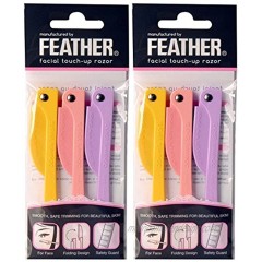 Feather Flamingo Facial Touch-up Razor 3 Razors X 2 Pack