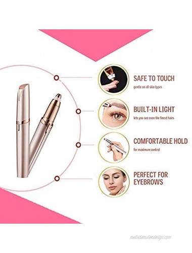 KEILIS Eyebrow Trimmer Eyebrow Razor Facial Shavers Nose Hair Remover for Women Painless Electric Gold