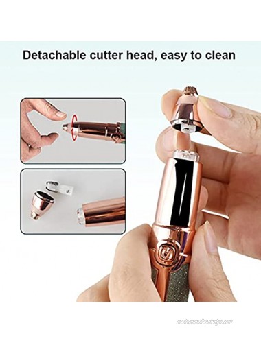 M STAR Ladies Portable Electric Eyebrow Trimmer Lipstick Shape Eyebrow Hair Remover Mini Painless Eyebrow Trimmer with Light