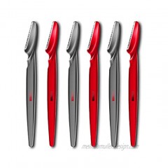 Pack of 6 Man Made Touch Up Razors for Grooming Eyebrows and Removing Unwanted Facial Hair for Men Become a Better Man Red