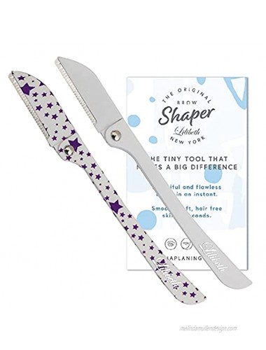 The Original Luxury Brow Shaper Hair Removal Dermaplaning Tool Purple Star Set of 2 Pain Free Safe and Portable. Great for Eyebrows Peach Fuzz and all Types of Facial Hair