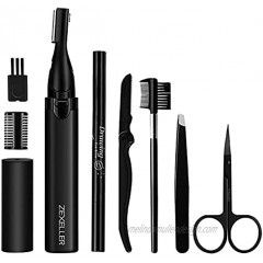 Zexeller 9 in 1 Eyebrow Trimmer Precision Razor Electric Facial Hair Remover Facial Hair Electric Epilator Kit… Black