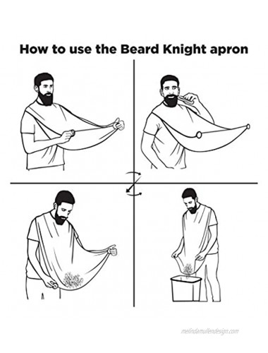 Beard Apron I Hair Clippings Catcher with Bag I Grooming Cape Apron I Beard Catcher for Shaving I Black Non-Stick Beard Cape for Trimming I Perfect Gift For Men I