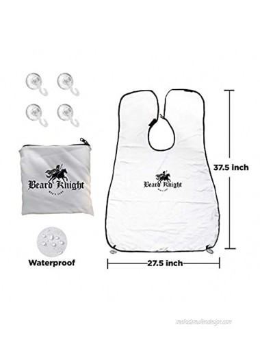 Beard Apron I Hair Clippings Catcher with Bag I Grooming Cape Apron I Beard Catcher for Shaving I White Non-Stick Beard Cape for Trimming I Perfect Gift For Men I