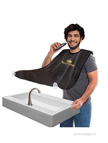 Beard Apron I Hair Clippings Catcher with Bag I Grooming Cape Apron I Beard Catcher for Shaving I Black Non-Stick Beard Cape for Trimming I Perfect Gift For Men I