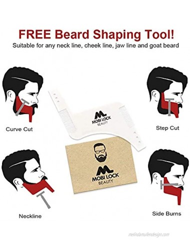 Best Beard Shaving Bib –The Smart Way to Shave – Beard Trimming Apron Perfect Grooming Gift or Mens Birthday Gift – Includes Shaping Comb Bag and Grooming E-Book by Mobi Lock