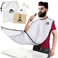 Best Beard Shaving Bib –The Smart Way to Shave – Beard Trimming Apron Perfect Grooming Gift or Mens Birthday Gift – Includes Shaping Comb Bag and Grooming E-Book by Mobi Lock