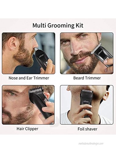 Othos Multi-functional Electric grooming Hair Clipper Beard Trimmers Shaver Kit for Men Shaver Mustache Hair Face Nose Body Ear trimmers set USB Charging Rechargeable Lithium Battery Cordless Stand