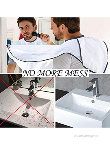 ROCK BEARD Beard Apron Cape for Men Trimming and Shaving Waterproof and Non-Stick Beard Clippings Catcher Bib with 4 Suction Cups，Best Gift for Man husband boyfriend Black