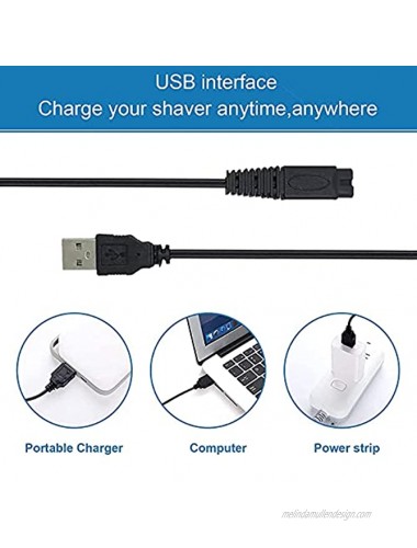 USB Cable Compatible with MicroTouch Solo Men's Electric Shaver 39.4in 5V Replacement Charger Cord