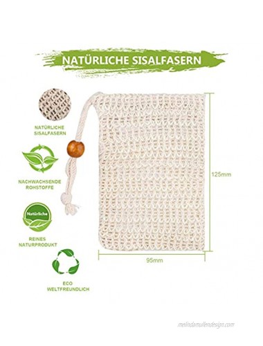 4 Pack Natural Soap Bag Soap Holder Soap Bag with Drawstring Mesh Soap Saver Pouch for Bathroom M