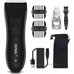 Body Hair Trimmer for Men Pubic Electric Groin Hair Trimmer Waterproof Wet and Dry Clipper Ultimate Male Hygiene Ball Shaver Safe Replaceable Ceramic Blade Head USB Charged and Quiet