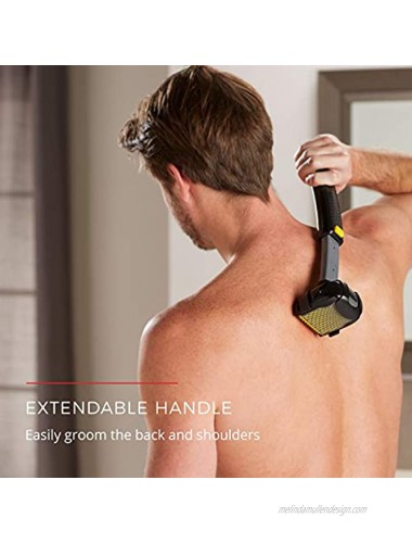 Remington BHT6455FF Shortcut Pro Body Groomer with Extendable Curved Handle and 5 Length Combs Rechargeable Battery for Cordless Use Shave Wet or Dry