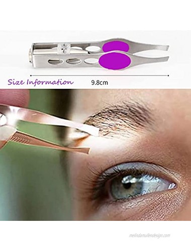 6 Pcs Tweezers with Light Stainless Steel Tweezers for Women tweezers precision Removal Tweezers Eyelash Band Optical Tweezers for Precision Hair Removal（Red Purple Blue）