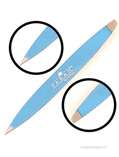 F.A.R.A.H. Z-Tweeze Professional Stainless Steel Dual Ended Precision Tweezers with Slanted and Pointed Tips