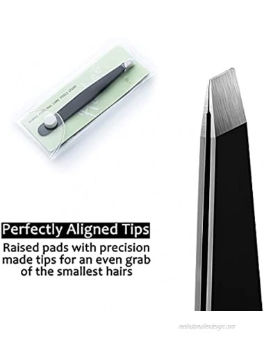 Precision Slant Tweezers for Women & Men Professional Stainless Steel Tweezers for Eyebrows Facial Hair & Ingrown Hair Removal