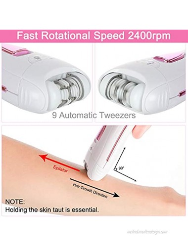 ElectriBrite Facial Hair Removal Epilators for Women Cordless Electric Tweezers Ladies Face Epilator Rechargeable Hair Remover for Upper Lips Chin Arms Legs Bikini