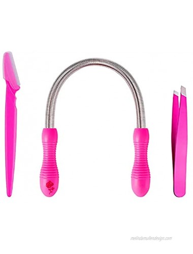 Kapmore Facial Hair Removal for Women,Spring Facial Hair Remover Eyebrow Razors Beveled Tweezers Threading Hair Removal Tool to Remove Hair on The Upper Lip Chin Cheeks and NeckPink