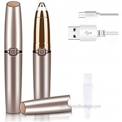 KKIN Rechargeable Eyebrow Hair Remover for Women,Painless Eyebrow Trimmer Portable Eyebrow Razor Epilator for Women with LED Light Rose Gold