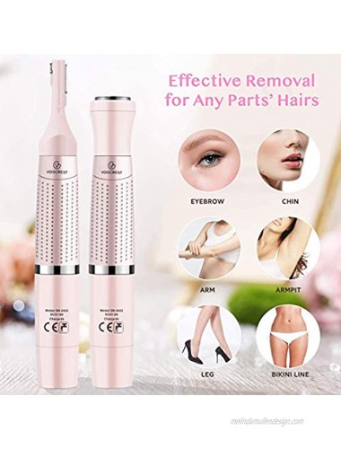 Eyebrow Trimmer & Facial Hair Removal for Women 2 in 1 Eyebrow Razor and Hair Remover Rechargeable Painless Eyebrow Lips Body Face Razors for Women…