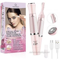 Eyebrow Trimmer & Facial Hair Removal for Women 2 in 1 Eyebrow Razor and Hair Remover Rechargeable Painless Eyebrow Lips Body Face Razors for Women…