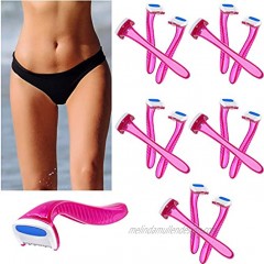 18 Pieces Women's Razor Bikini Trimmer Durable Travel Accessories Women Razors Shaver Pubic Hair Removal Beauty Razor T-Type Razor for Body Cosmetic Tool Pink