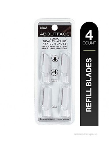 About Face Sonic Beauty-Wand Refill Blades for Exfoliating 4 Pack – Includes 2 Facial Blades & 2 Brow Blades
