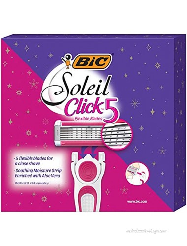 BIC Soleil Click 5 Women's 5-blade Razor Gift Set 2 Handles 12 Cartridges