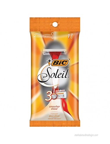 BIC Soleil Original Women's 3-Blade Disposable Shaving Razor Case of 36 Individually-Wrapped Women's Razors Pack of 36