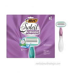 BIC Soleil Sensitive Advanced Women's Disposable Razor Five Blade Count of 5 For a Flawlessly Smooth Shave