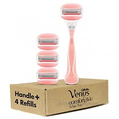 Gillette Venus ComfortGlide Razors for Women White Tea Scented 1 Venus Razor Handle Plus 4 Cartridge Refills