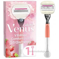 Gillette Venus Comfortglide Strawberry Women's Razor with 1 Razor Blade 5 Blades for a Close Shave and Smooth Skin Current Version
