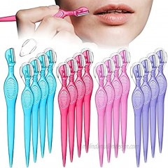 Lip Razor for Women Portable Face Razors for Women Facial Hair Razor Women's Shaving Hair Removal Tool Dermaplaning Tool Eyebrow Hair Trimmer with Safety Cap for Makeup Face Care 4 Colors 16
