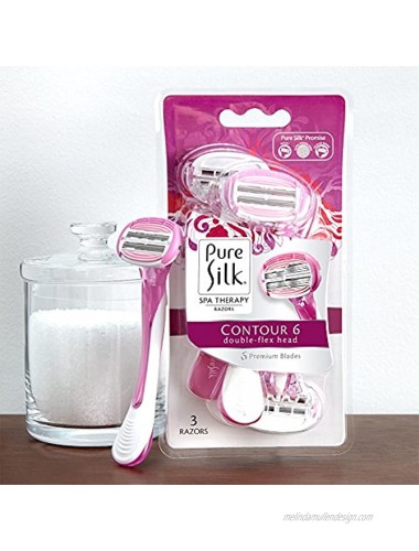 Pure Silk Contour 6 Premium Disposable Razor 3 Count