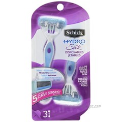 Schick Hydro Silk Disposable Razors for Women 3 Count