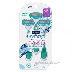 Schick Hydro Silk Razor Disposable Razors for Women with Moisturizing Serum 3 Count