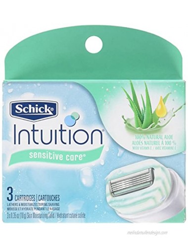 Schick Intuition Sensitive Care Razor Blade Refill Cartridges 3 Count Packaging may vary